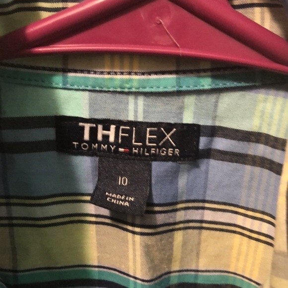 Tommy Hilfiger the flex size 10 long sleeve plaid button up - Picture 2 of 4